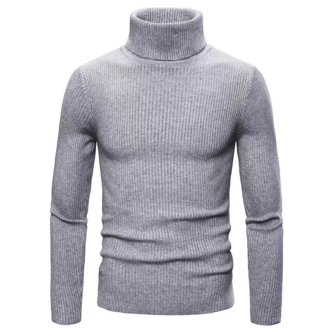 Herren hochwertiger Rollkragenpullover aus feinem Rippstrick ModeGeist