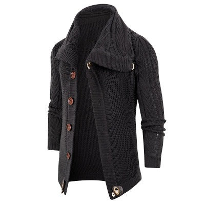 Herren Strickjacke mit Schalkragen und Holzknöpfen ModeGeist