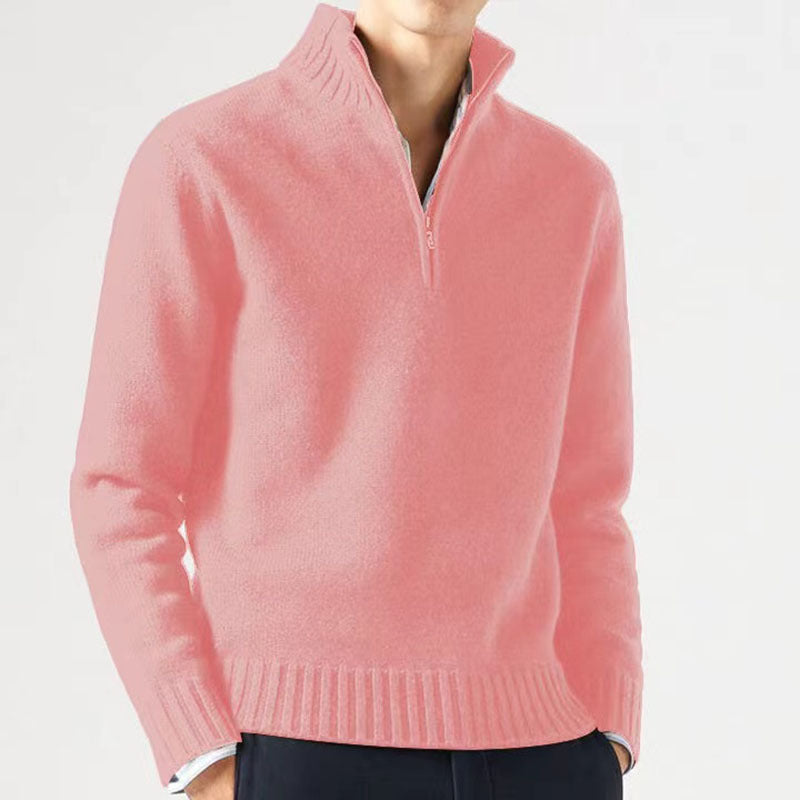 Herren Pullover mit hohem Kragen und modernem Reißverschluss ModeGeist