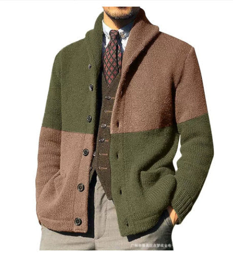 Herren Strickjacke mit modernem Schalkragen und durchgehendem Knopfverschluss ModeGeist