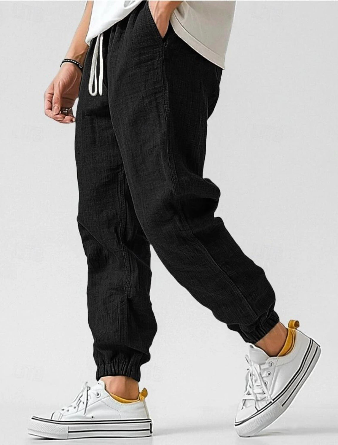 Herren Bequeme Leinenhose mit elastischem Bund und seitlichen Taschen ModeGeist