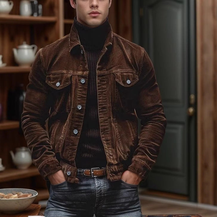 Herren modische Cordjacke mit authentischem Look ModeGeist