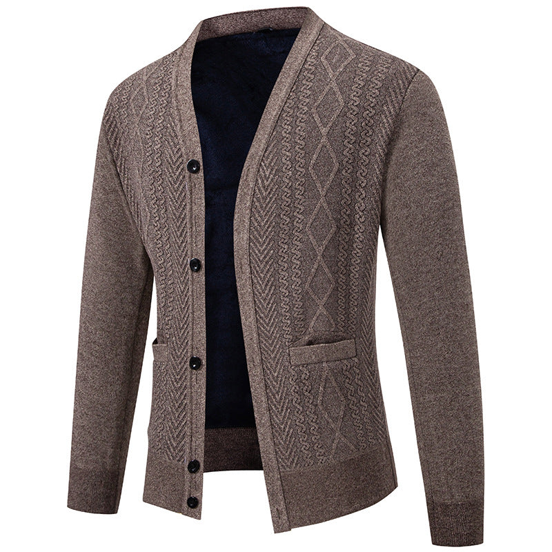 Herren Strickjacke mit strukturiertem Design und Knopfverschluss ModeGeist