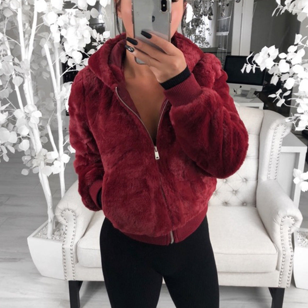 Damen Kunstfell Bomberjacke ModeGeist
