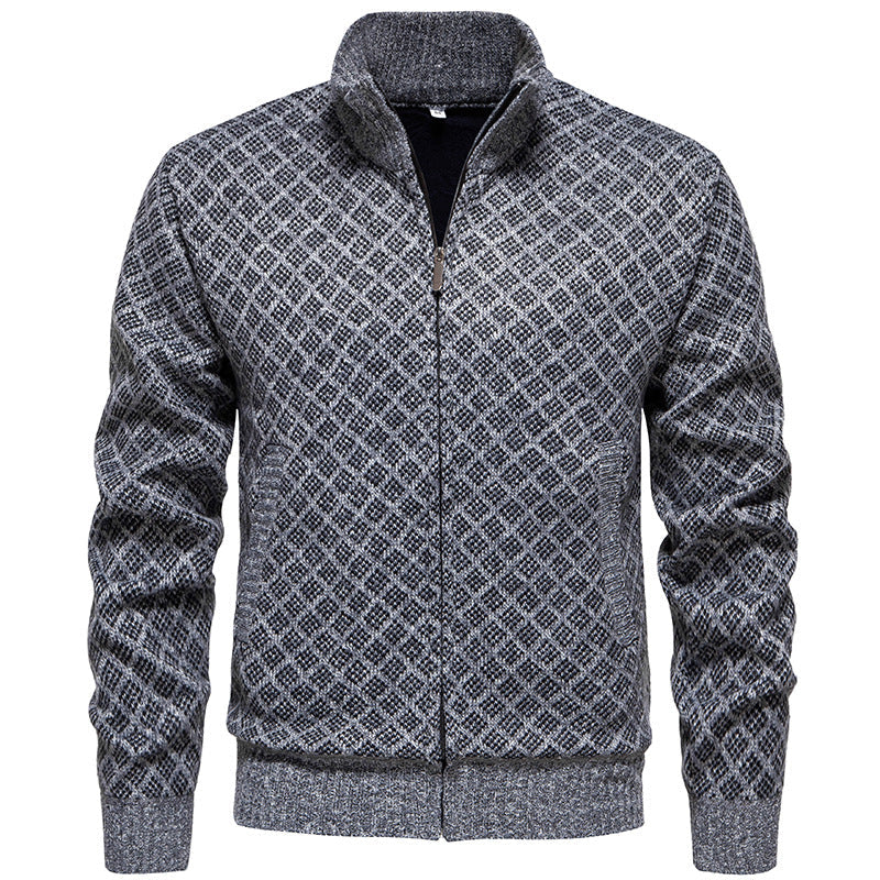 Herren sportliche Strickjacke mit modernem Muster ModeGeist