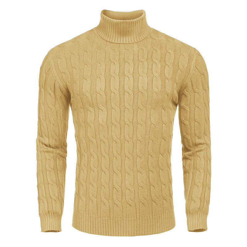Herren modischer Rollkragenpullover mit Zopfmuster ModeGeist