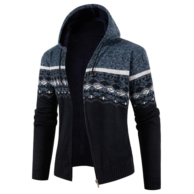 Herren Kapuzenpullover mit Norweger-Muster ModeGeist