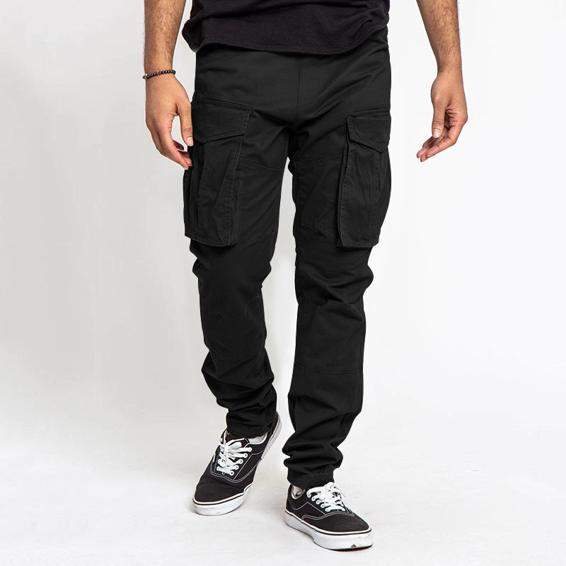 Herren modische Cargo-Hose mit multifunktionalen Taschen und elastischem Bund ModeGeist