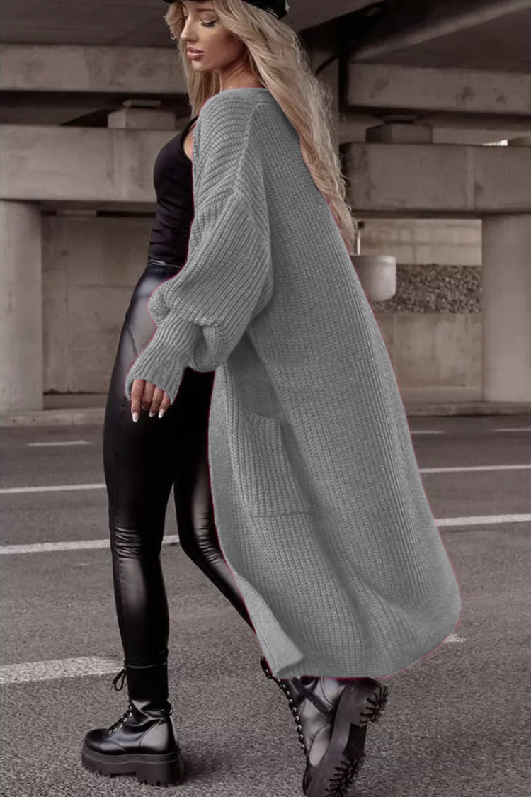 Damen Grobstrickmantel im lässigen Oversized-Stil mit tiefen Taschen ModeGeist