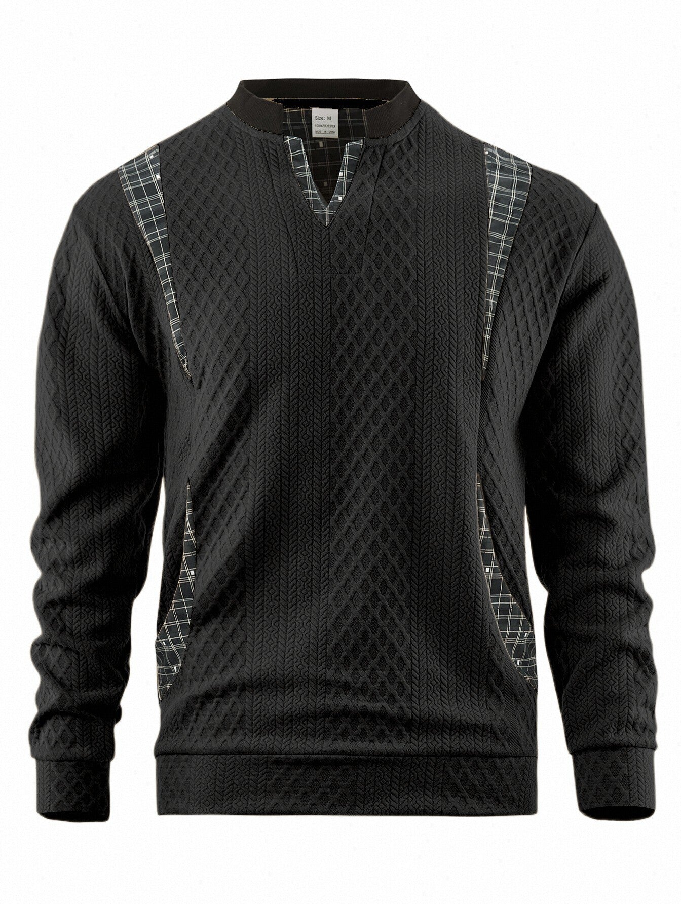 Herren Strickpullover mit modischen Karoelementen ModeGeist