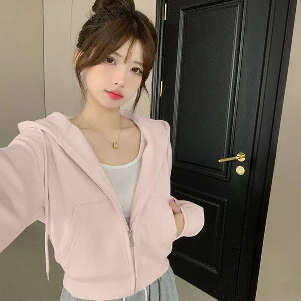 Komfortable Crop Hoodie Jacke für Frauen von Fudus