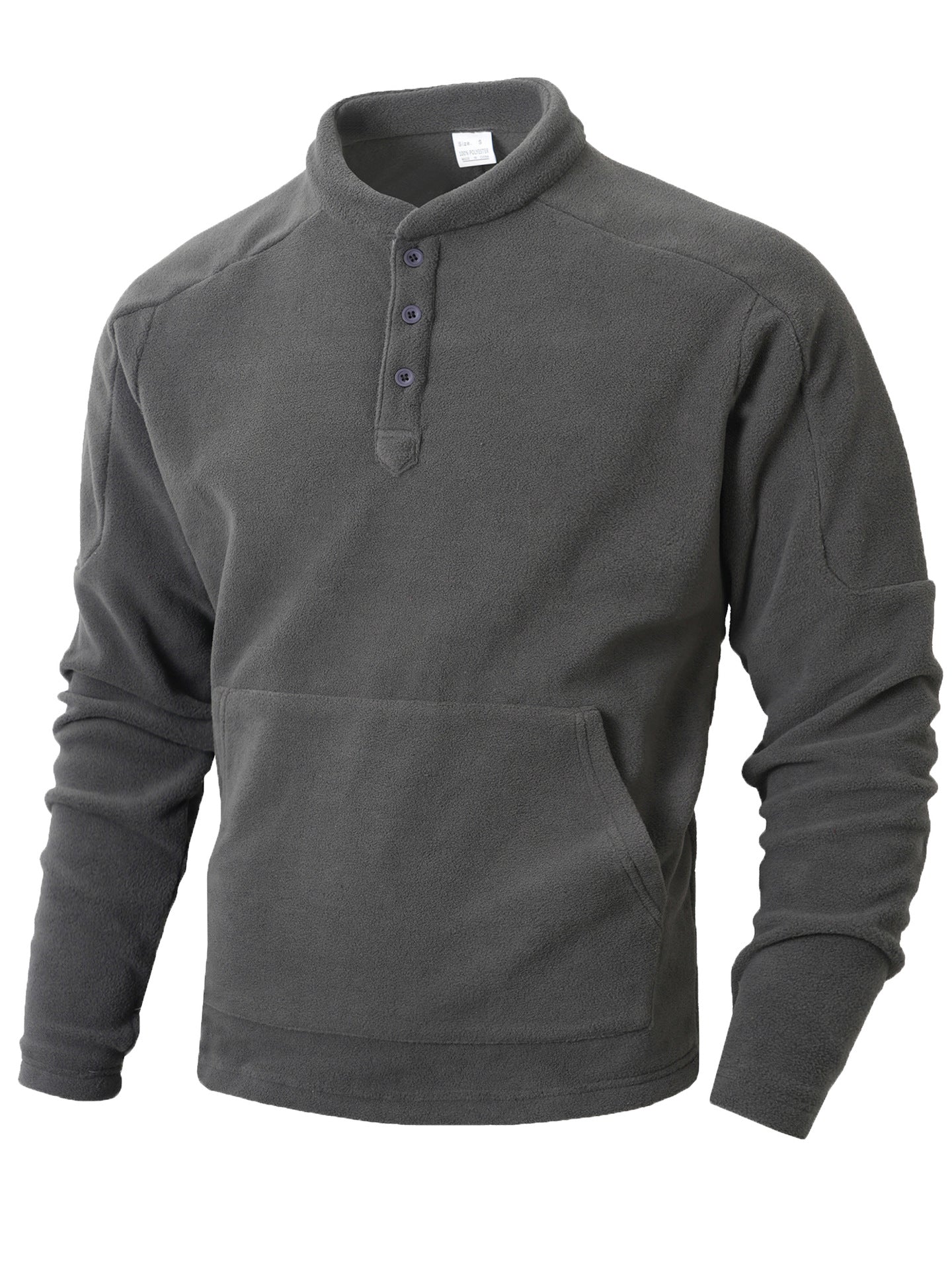 Herren Kuscheliger Fleece-Pullover mit Knopfleiste ModeGeist