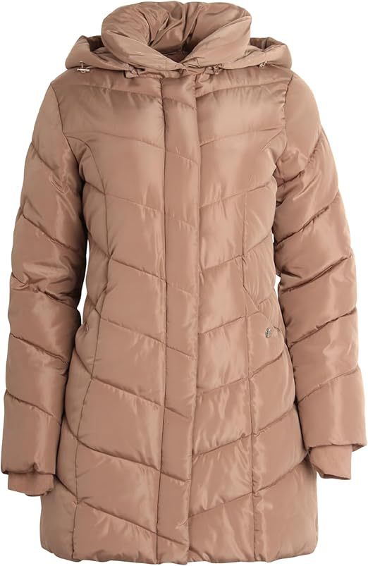 Damen Langer gesteppter Winterparka mit hochgeschlossenem Kragen ModeGeist