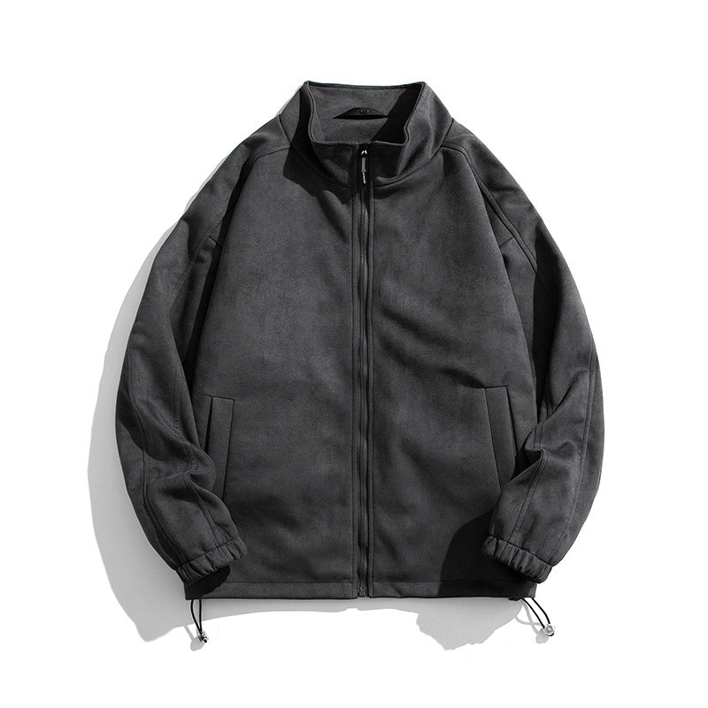 Damen sportliche Fleece-Jacke mit hohem Kragen und seitlichen Reißverschlusstaschen ModeGeist