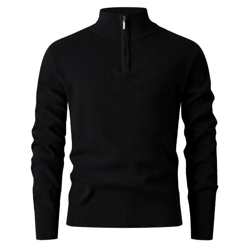Herren Strickpullover mit modernem Stehkragen und funktionalem Reißverschluss ModeGeist