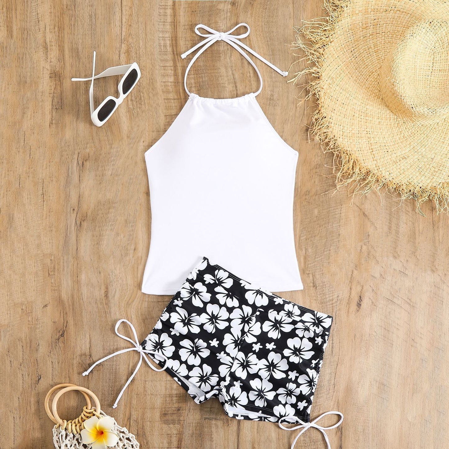 Modischer Tankini mit verstellbaren Trägern und Shorts von MODEGEIST für Damen