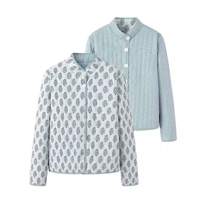 Damen reversible Baumwolljacke mit elegantem Druck ModeGeist