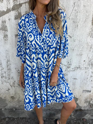 Stilvolles Damen-Hemdblusenkleid mit edlem Muster von MODEGEIST