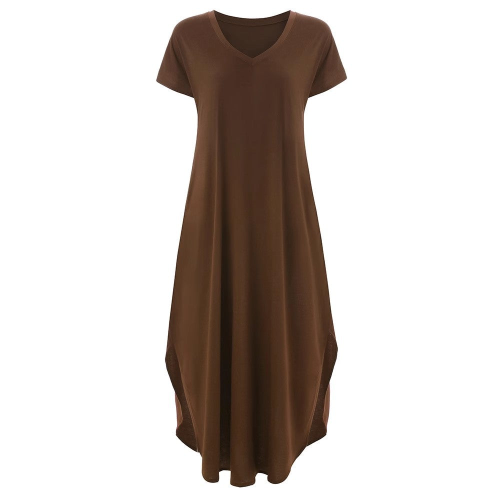 Elegantes Maxikleid für Damen mit fließendem Schnitt und offenem Rücken von MODEGEIST