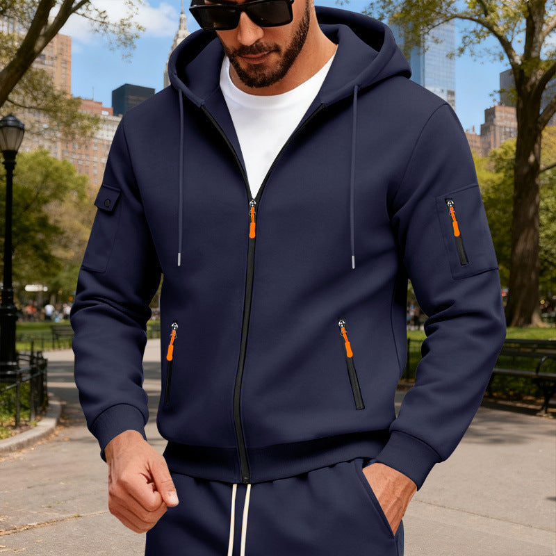 Herren sportlicher Kapuzenpullover mit modischen Schnellverschlüssen und praktischen Taschen ModeGeist