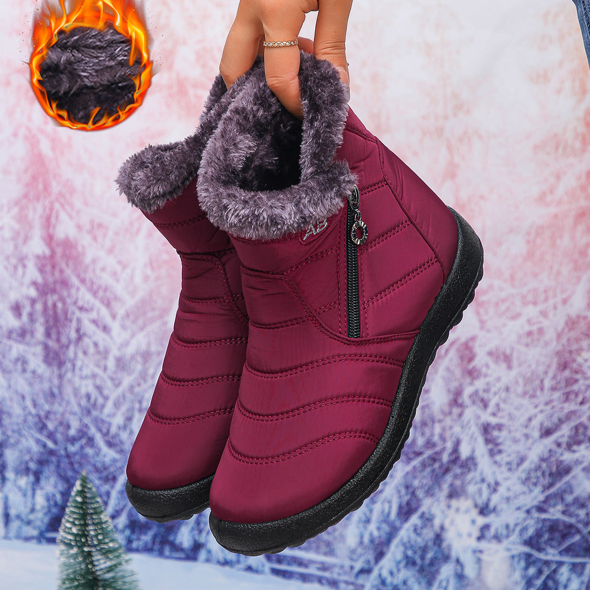 Damen Thermo-Winterstiefel mit kuscheligem Innenfutter und seitlichem Reißverschluss ModeGeist