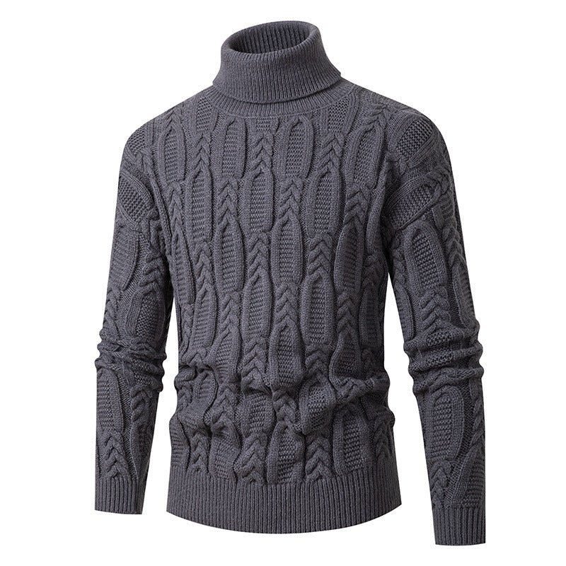 Herren Hochwertiger Rollkragenpullover mit Strukturmuster ModeGeist
