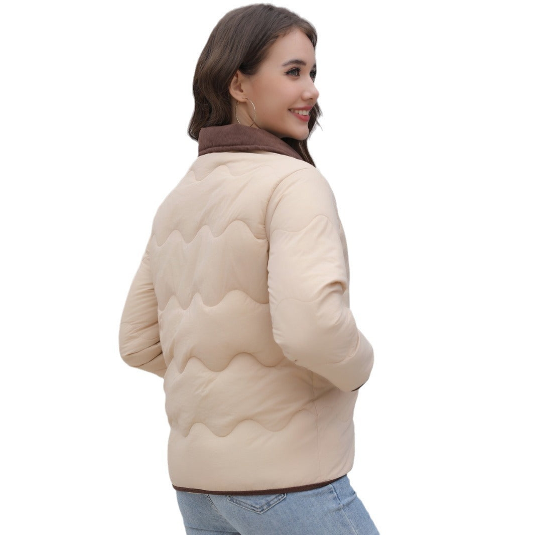 Damen gesteppte Kurzjacke mit schickem Kragen ModeGeist