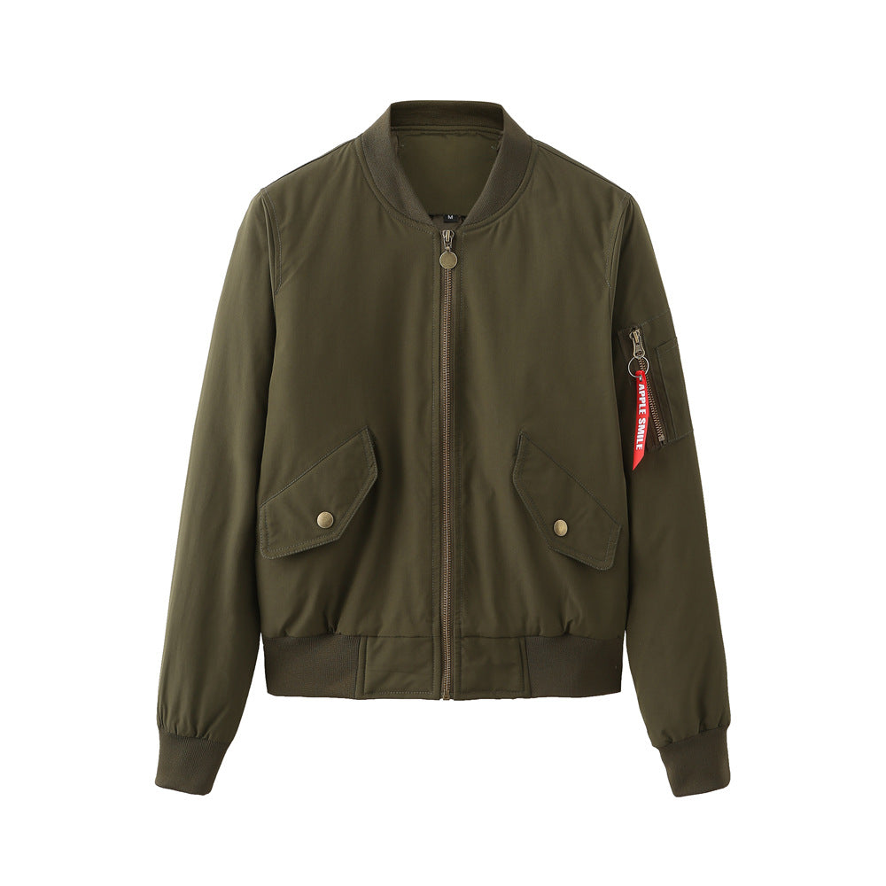 Damen modische Bomberjacke mit praktischen Seitentaschen und elastischen Bündchen ModeGeist