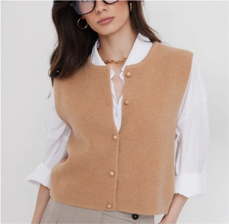 Damen Strickweste mit edlen Knöpfen ModeGeist