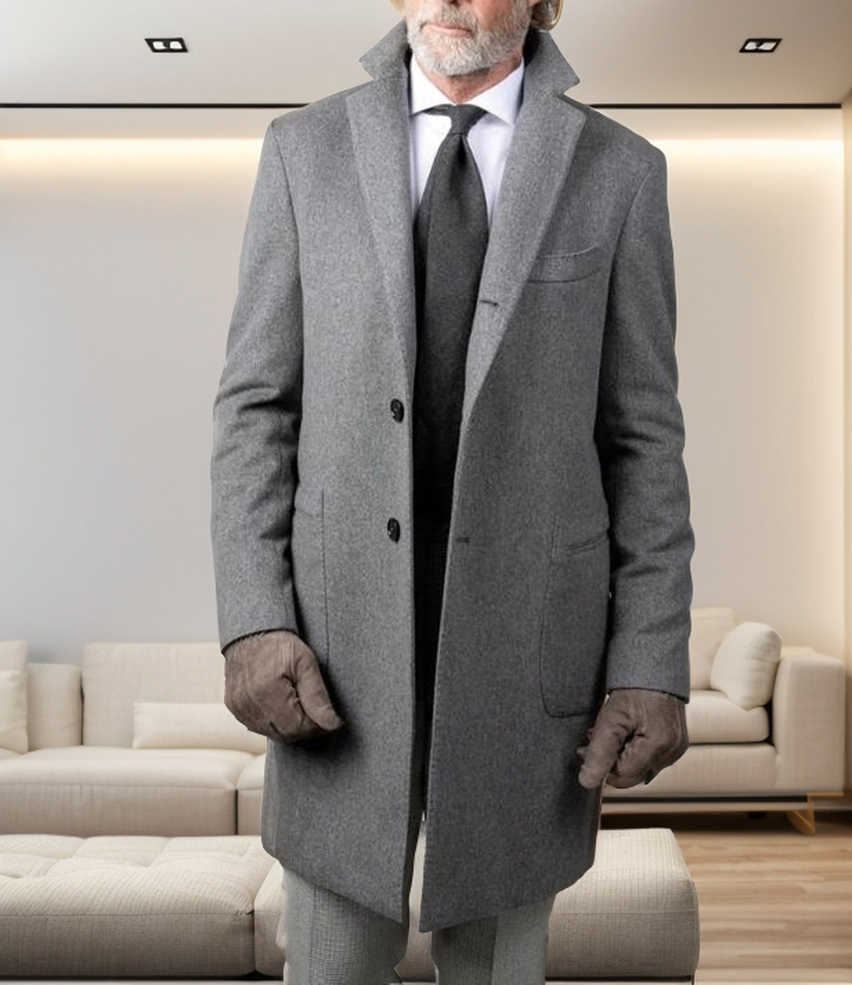Herren eleganter Baumwolltrenchcoat mit edlen Taschen und modernem Schnitt ModeGeist