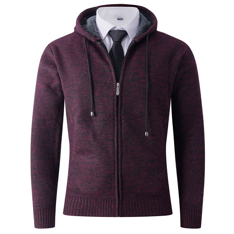 Herren Strickjacke mit Kapuze und strukturierter Verarbeitung ModeGeist