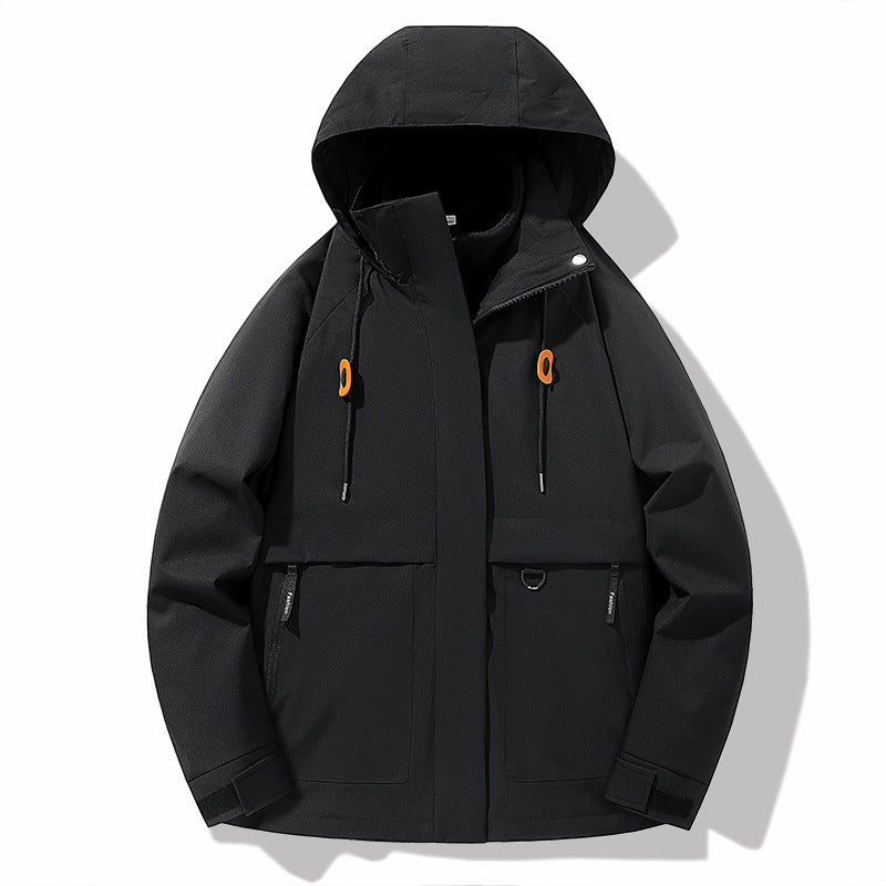 Herren wetterfeste Outdoor-Jacke mit verstellbarer Kapuze und praktischen Taschen ModeGeist