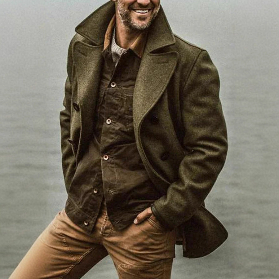 Herren stilvolle Wolljacke im doppelten Schnitt ModeGeist