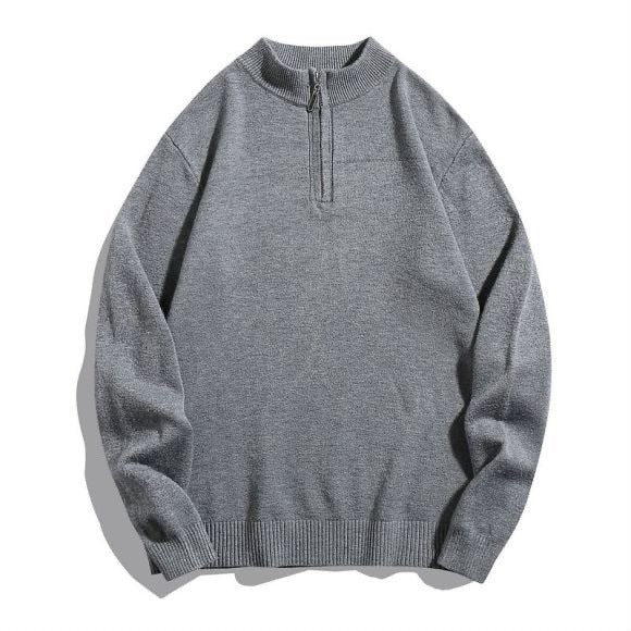Herren Pullover mit modernem Stehkragen und Reißverschluss ModeGeist