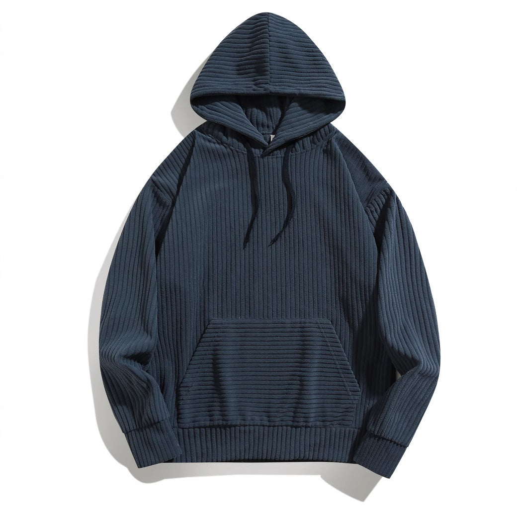 Herren Kapuzenpullover mit strukturierter Ripp-Textur und praktischen Taschen ModeGeist