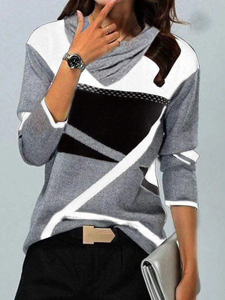Langarmshirt mit V-Ausschnitt und Hot Print von Fudus