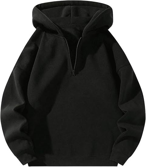 Herren sportlicher Kapuzenpullover mit halbem Reißverschluss ModeGeist