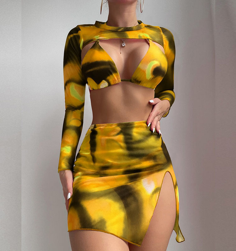 Asymmetrisches Oberteil und hochgeschnittener Rock Damen Set von MODEGEIST