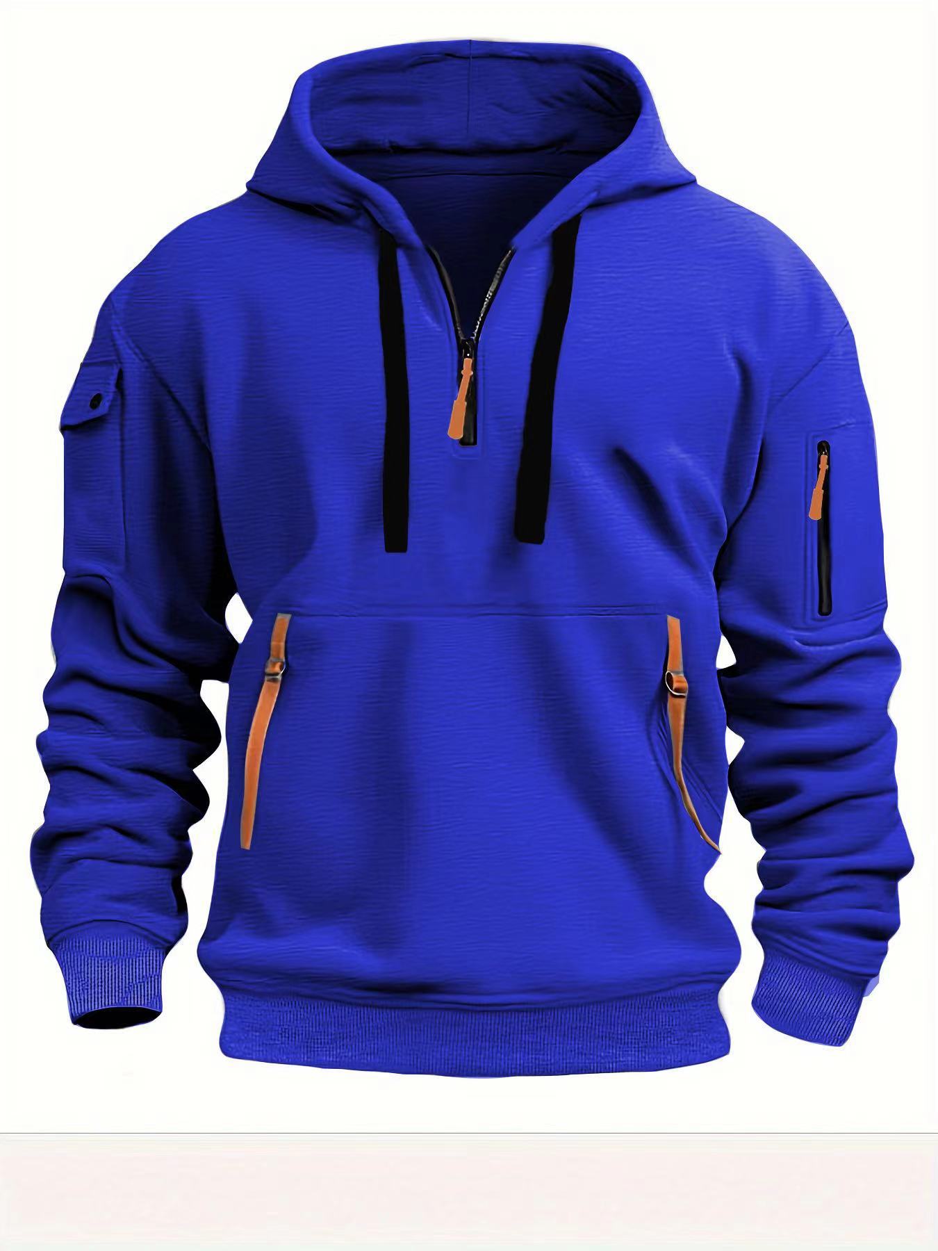 Herren Praktischer Kapuzenpullover mit seitlichem Reißverschluss und vielseitigen Taschen ModeGeist