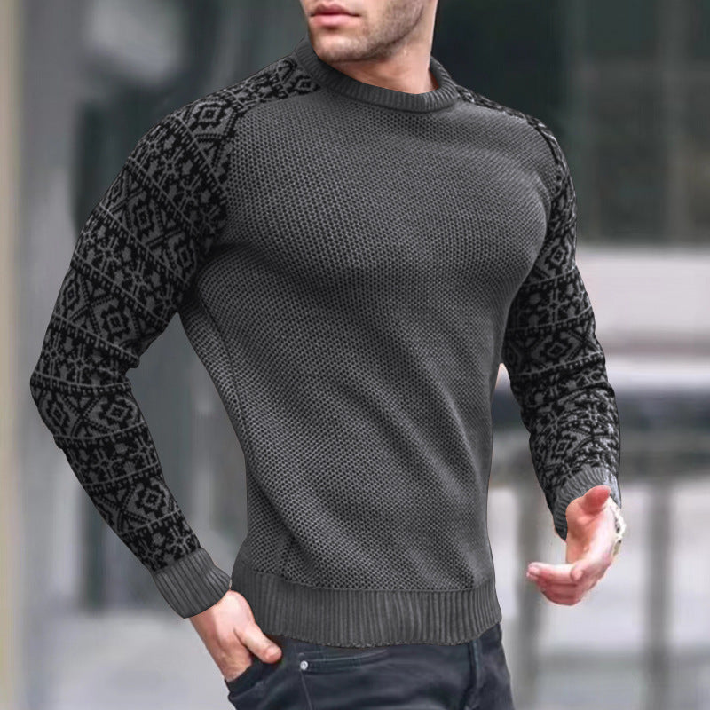 Herren Strickpullover mit grafischem Muster ModeGeist