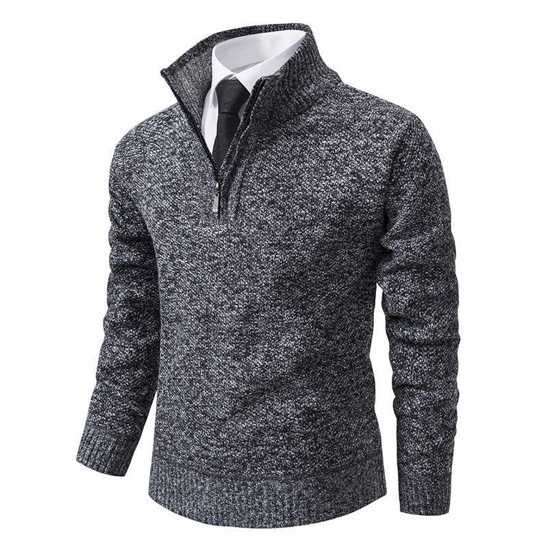 Herren Pullover mit modernem Reißverschluss und strukturierter Oberfläche ModeGeist