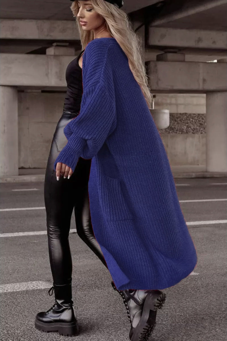 Damen Grobstrickmantel im lässigen Oversized-Stil mit tiefen Taschen ModeGeist