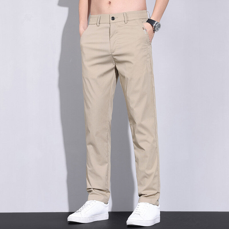 Herren modische Chino-Hose mit elastischem Bund und praktischen Seitentaschen ModeGeist