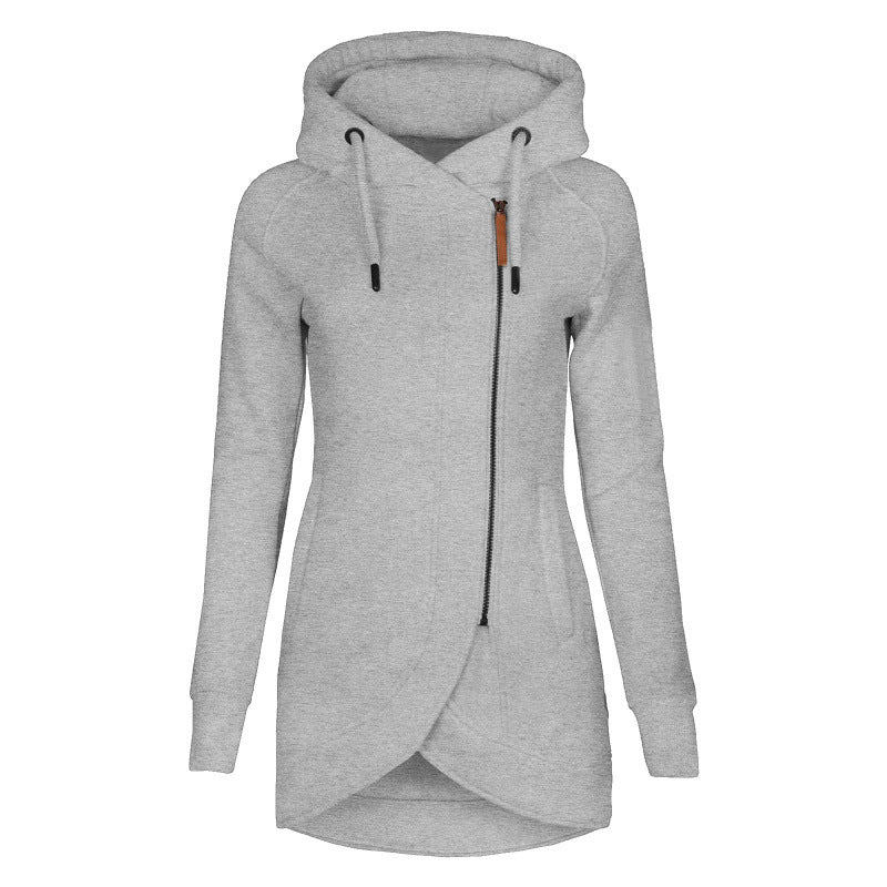 Damen lässiger Kapuzenmantel mit asymmetrischem Schnitt ModeGeist
