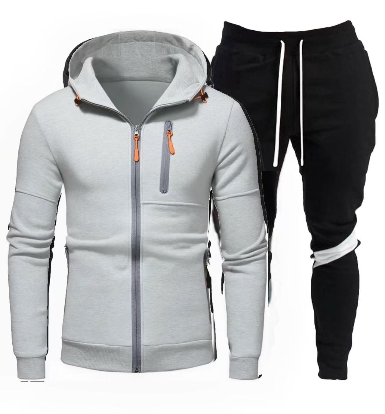 Herren sportliche Kapuzenjacke mit praktischem Reißverschluss und Jogginghose ModeGeist