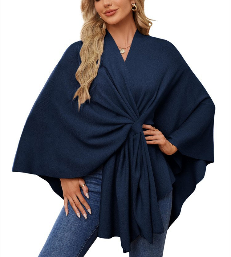Damen Eleganter Wickelpullover mit asymmetrischem Schnitt ModeGeist