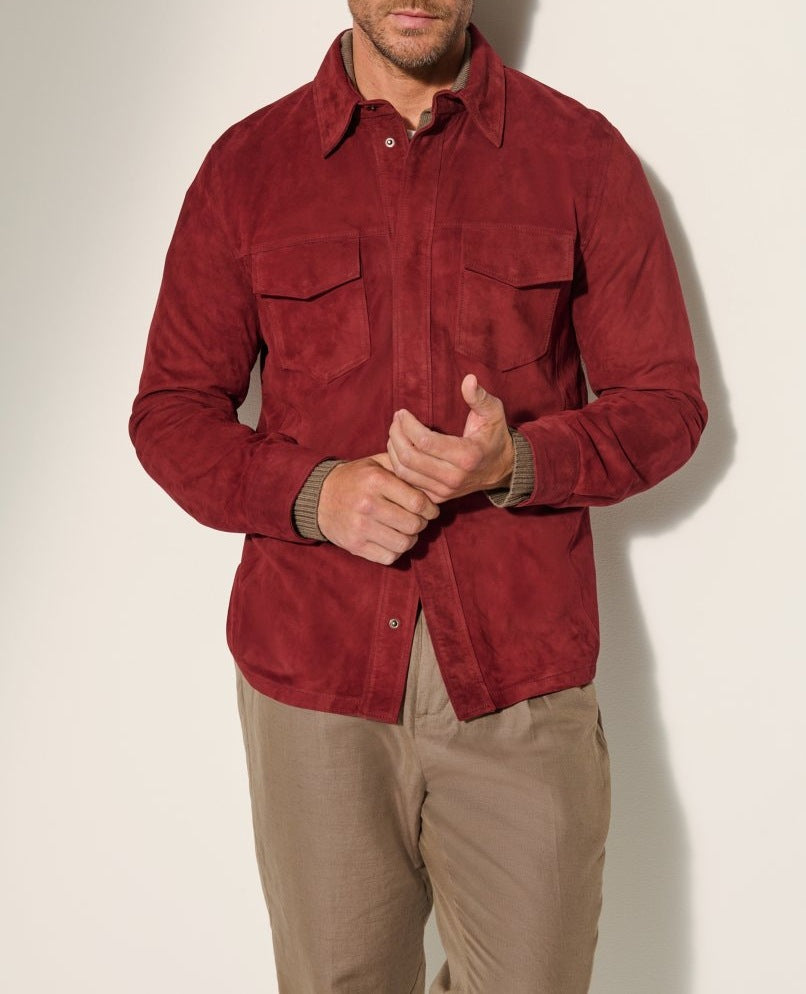 Herren Suede Jacke mit zwei aufgesetzten Taschen und modernem Schnitt ModeGeist