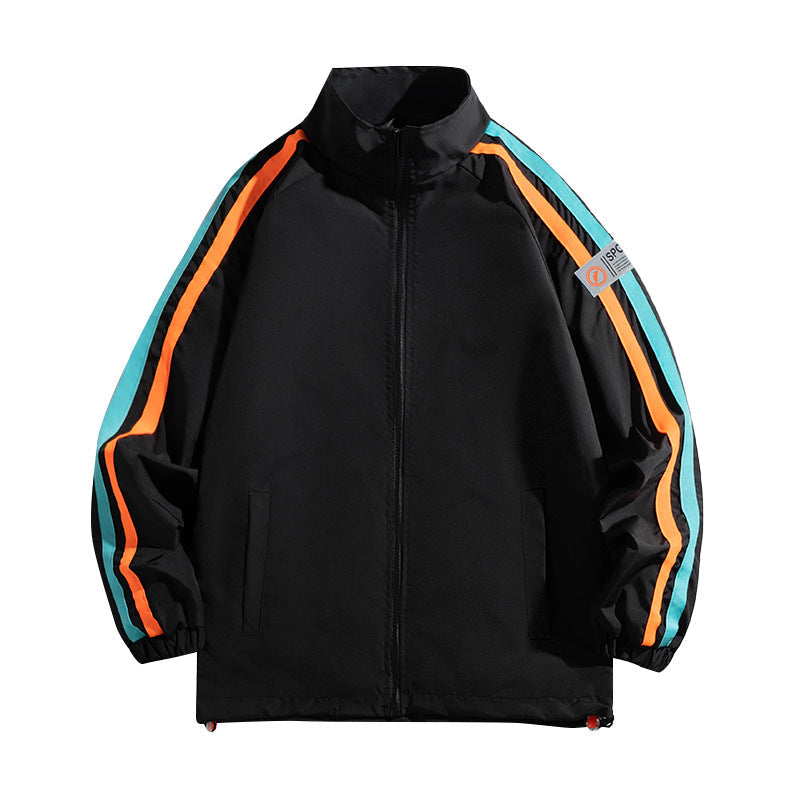 Damen Sportliche Windjacke mit stylischen Kontraststreifen ModeGeist