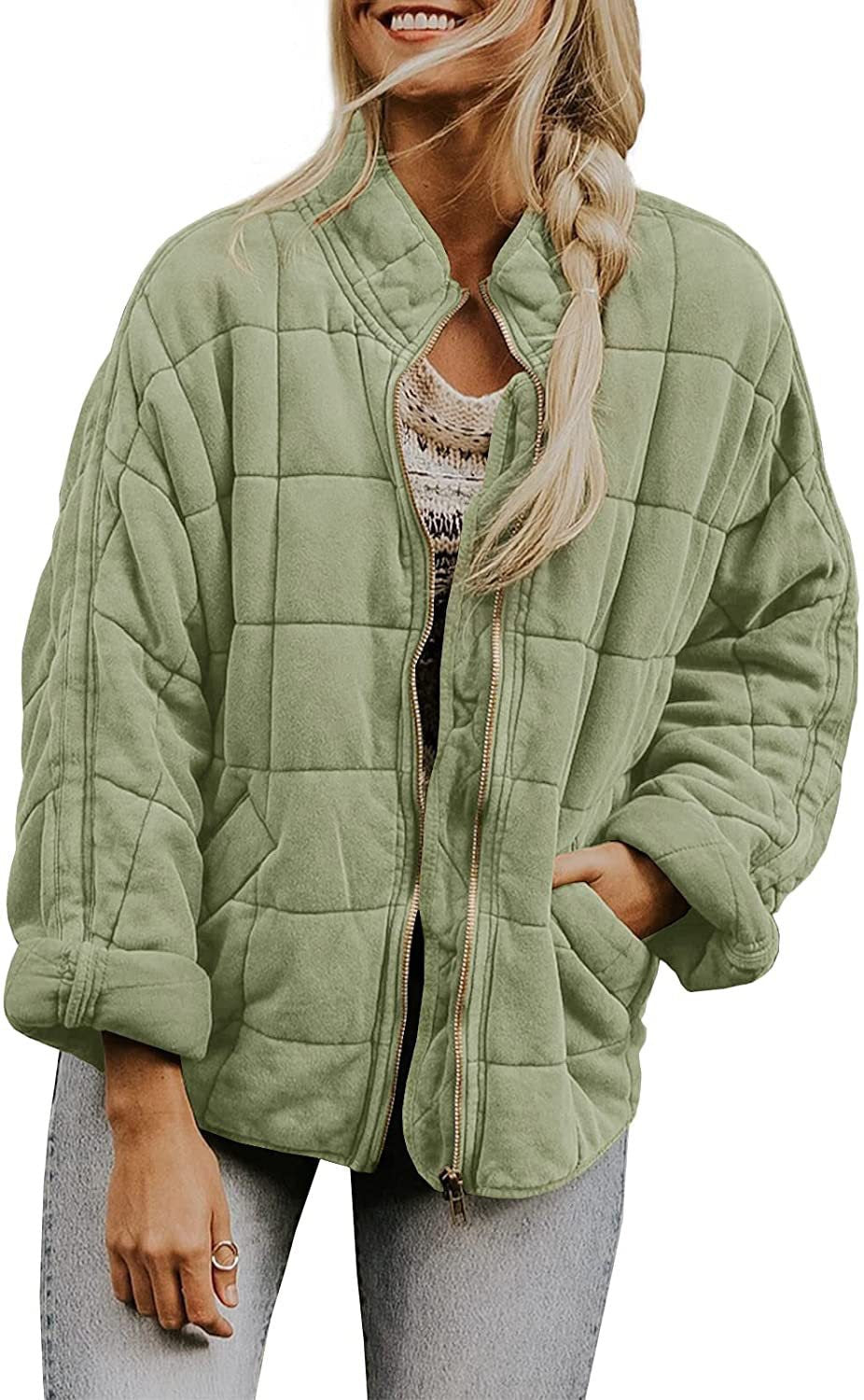 Damen gesteppte Kapuzenjacke mit Reißverschluss und Taschen ModeGeist