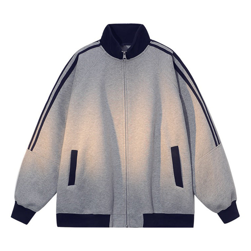 Damen Sportliche Kapuzenjacke mit Reißverschluss und angeschnittenen Ärmeln ModeGeist